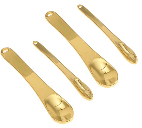 LRXIYODE 4 pièces Spatules Métalliques pour Crème Contour des Yeux Bâtons de Massage Oculaire Rides et Poches Outils Cosmétiques pour Maquillage et Absorption