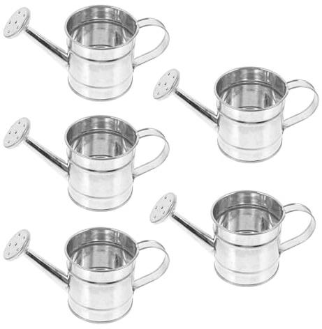 DIYEAH 5pcs Miniature Iron Watering Cans Handheld Mini House Gardening Tool Decorative Flowerpot Props for Indoor Plant Care and Photography Scenes