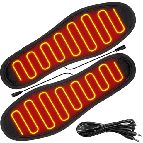 Beheizbare Sohlen, USB-Fußwärmer, Waschbare Thermosohlen ohne Akku, Kaschmir Heizkissen für Herren und Damen, Ideal zum Wandern, Angeln und Arbeiten im Freien