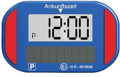 UPUPYES 380429 Solar Parkscheibe elektrisch mit Zulassung vom KBA nach StVO | Hochauflösendes Display, automatische Parkzeitmessung, Solaraufladung