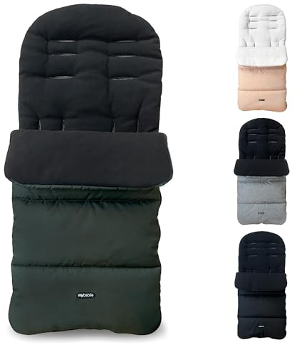 My Babiie Footmuff - Fleece Lined Cosytoes, Universal Fitting for Pushchair, Stroller, Buggy & Pram, Dual Layer, Showerproof, Accessory for Baby - Forest Green