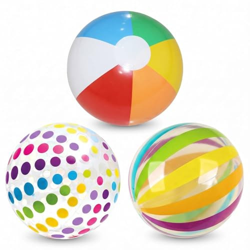 3 Stück Aufblasbar Wasserball Spielzeug 40cm Inflatable Bunt Strandball