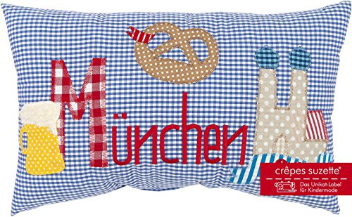 crepes suzette Kissen Stadt München, Geschenk Bayern, Geburtsgeschenk bayrisches Baby, Oktoberfest Geschenk