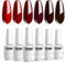 Vishine 6 x Gel-Nagellack, semi-permanent, Serie Dunkelrot, Burgunderrot, Soak Off, UV, LED, Gel, Polish für Nail Art