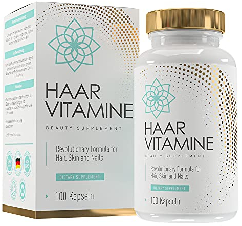 Haar-Vitamine - Hochdosiert mit Biotin, Selen, Zink, Hyaluronsäure, Bambus Extrakt, Brennnessel Extrakt - 100 vegane Kapseln - Haarkapseln für Männer und Frauen - MVN