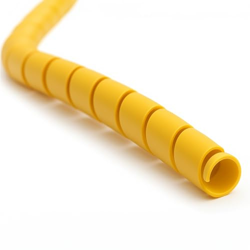 Electriduct 3/4 Inch Heavy Duty Spiral Wrap HDPE Flexible Plastic Cable Sleeve 25 Feet - Yellow
