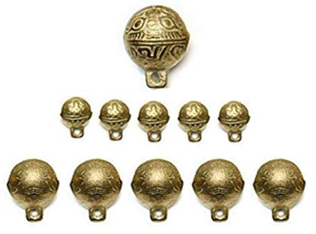 zosenda Campanello per Cani e Gatti, 11 Pcs Campanelli in Ottone per Monitorare gli Animali Domestici, Campanellino Anti-smarrimento per Addestramento Passeggiate Escursioni Caccia (Misure Assortite)