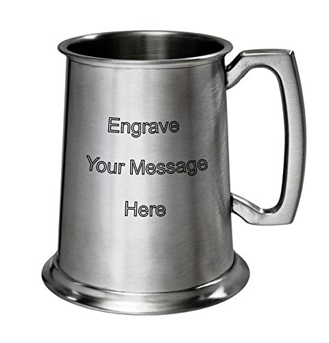 Wentworth Pewter Bierkrug aus Zinn, Antik-Finish, kostenlose Gravur