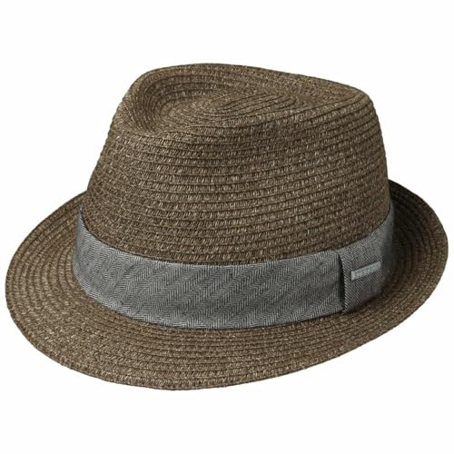 Stetson Reidton Toyo Trilby Stråhatt Damer/Herrar - sommarhatt herrhatt Sommar Vår-sommar - L (58-59 cm) brun