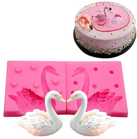 WonDerfulC 3D Schwan Fondant Silikonform Vogel Kuchen Dekoration Silikonformen DIY Backen Schokoladenform Harz Ton Kerzenformen