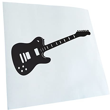 Kiwistar - Autoaufkleber - Mattschwarz - 20x10cm E-Gitarre - Rock - Heavy Metal - Heckscheibe Auto Aufkleber wetterfest für Kfz LKW Mofa Truck - Sticker außen selbstklebend Tuning Zubehör für Fenster