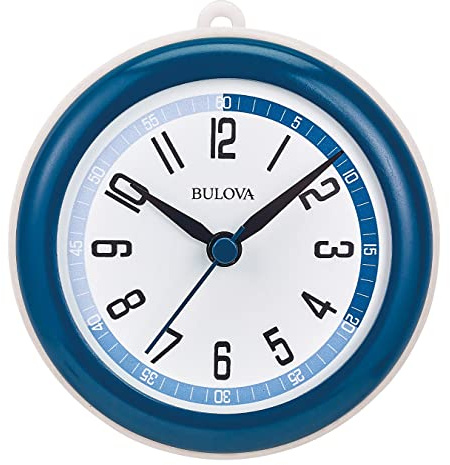 Bulova Shower Wall Clock, Model C4882 | Waterproof Design | Suction Cup Mount | Temperature Display | Easy-to-Read Digital Display