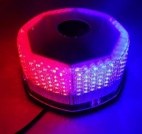 Luce Strobo da 240 LED con Lampeggiante per Auto con Fissaggio Magnetico, Luci di Segnalazione per Camion, Faro Strobo Flash con Spina da 12V per Accendisigari (Rosso Blu)
