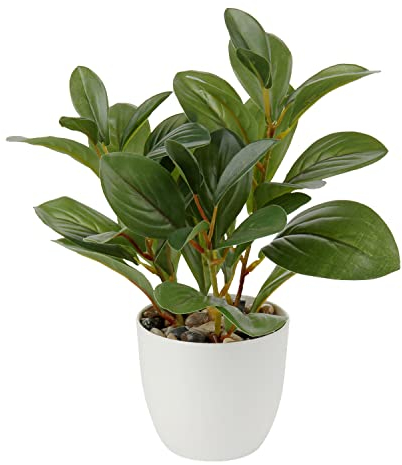 Plantas Artificiales de 22 cm en macetas para la decoración del hogar Planta de Interior de Camelia Artificial, arreglos Florales Decoración del hogar y la Oficina Bonsai de Escritorio