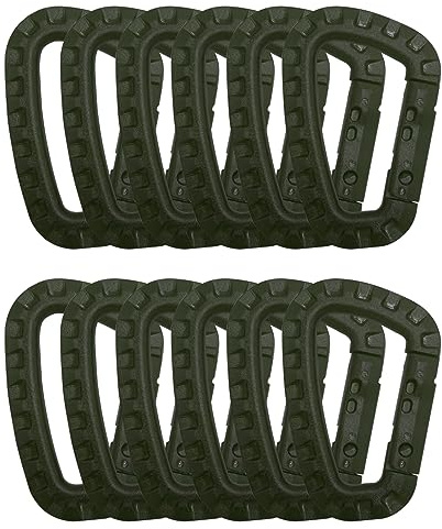 HOUSON 12 Stück Karabiner, D-Form Karabiner Kunststoff Plastik Karabinerhaken Karabiner Clip Set