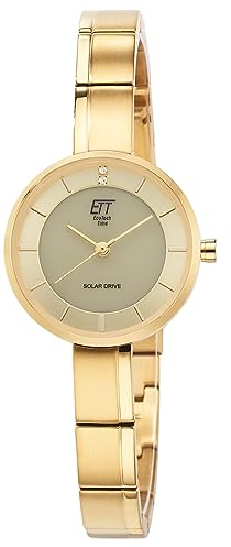 ETT Eco Tech Time Solar Damen Uhr Analog mit Edelstahl Armband ELS-12152-62M