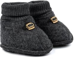 Mikk-line Woll Hausschuhe Kinder 74/80 Anthracite Leange | Krabbelschuhe Baby in Wool Und Polyster Für Mädchen und Jungen | Woll-Babysocken | Lauflernschuhe Baby | Babyschuhe 0-6 Monate