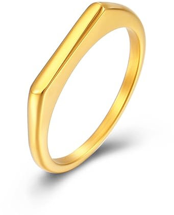 Epinki Ringe Damen 2.3MM, Dünn Freundschaftsringe Verlobungsring, Gold Edelstahl Ring, Gr.52 (16.6)