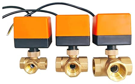 Ventil 1/2 3/4 1 1-1/4 1-1/2 2 Elektrischer Kugelhahn Messing Klimaanlage Fußbodenheizung Magnetventil Dreiwege AC220V (Spezifikation: 3/4, Spannung: 12VDC ) ( Color : 12vdc , Size : 2 Inch )