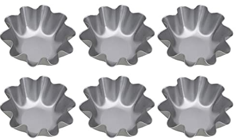 ABOOFAN 12 Pièces Moule Gâteau Aux Oeufs En Métal Ronde Mini Fonds De Mini-casserole En Inox Biscuit Brioche Pudding Petits Outils Alliage D'aluminium H203 Motif