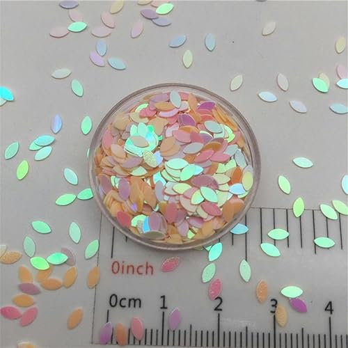 30g 5mm Horse Eye Loose Sequins Glitter Paillettes for DIY Nail Craft,Craft Making, Wedding Decoration Confetti-Beige Pink White-150g