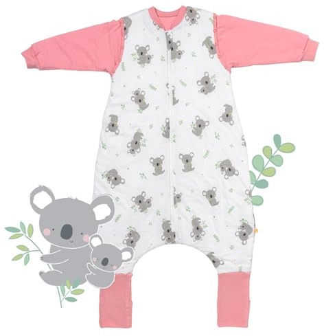 schlummersack Baby Kinder Schlafsack Übergang | mit Füßen, umklappbaren Bündchen und abnehmbaren Ärmeln, leicht gefüttert, Sommerschlafsack, 1.0 Tog