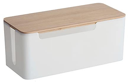 Kabelmanagement Weiße Kabel-Organizer-Box mit großer Kapazität und Abdeckung Kabelmanagement-Aufbewahrungsbox for Zuhause Kabel-Organizer for Verstecken und Organisieren Ihrer elektrischen Kabel Kabel