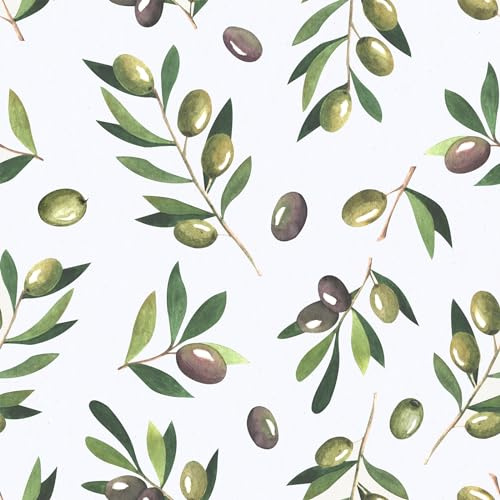 VaryFloral Tapete Blumen Olivenzweige Blatt Selbstklebende Tapete 30.5cmx300cm Blumentapete Beige Möbelfolie Selbstklebend Vintage Wandtapete Botanisches Muster Folie für Möbel Kabinett Schublade