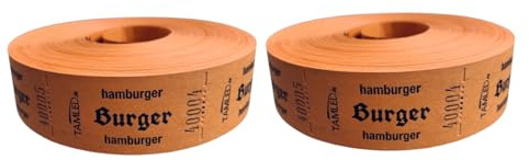TAMLED Bonrolle BURGER 2x 1000 Abrisse perforiert fortlaufend nummeriert