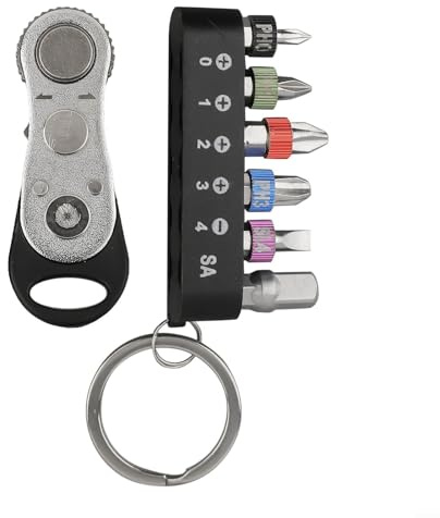 HOHOVYVY Juego de 7 mini llaves de carraca magnéticas, mini destornilladores de trinquete, pequeñas llaves voladoras con kit adaptador de puntas