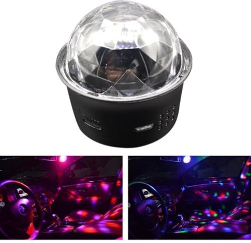 Boule Disco de Commande Vocale,USB Boule Disco,Boule à Facette Couleurs,Rechargeable Lampe de Scène,Jeux de Lumiere pour Soiree,Lumière Fête Lumière Stroboscopique pour Fête,Bar,Club,Anniversaire,Noël