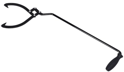 TOPINCN 10in Maximum Opening Heavy Duty Log Tongs, Steel Firewood Grabber Tool, Ideal Log Hook Claw Log Grapple for Fire Pit, Campfire, Stacking Wood