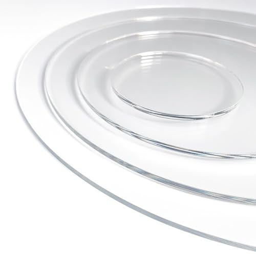 Rond Plastique Transparent 106 cm. Epaisseur 3mm.Plaque Ronde Acrylique Transparent. Disque Verre Acrylique. Cercle Verre Plastique Rigide.