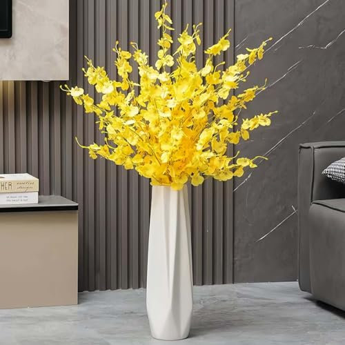 JIDOFUE Vase de Sol en céramique Blanche 45cm, décoration Moderne pour intérieur,Chambre, Mariage, Centre de Table, Grand Vase Design pour Fleurs et Pampas