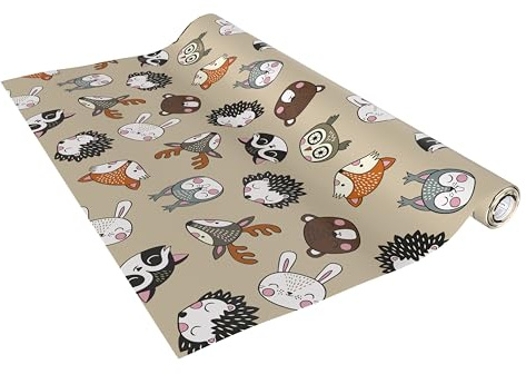Venilia Möbelfolie selbstklebend, Waldtiere, 45 cm x 2 m, Deco Standard, PVC, langlebig, einfache Entfernung, hitzebeständig, reißfest, 55819