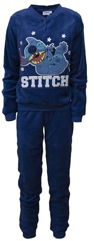 Disney Pigiama Lilo e Stitch Donna Ragazza Lungo Invernale in Pile 7012