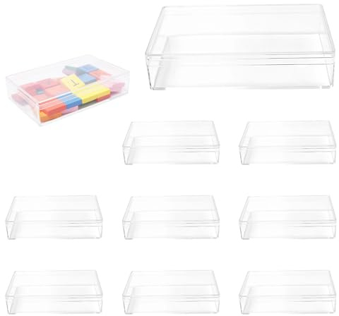 Keboyoe 8 Stycken Transparent Akrylförvaringslåda Akryllåda med lock Fyrkantig Akryl Box för Förvaring Godis Smycken (1 x 7 x 2,5 cm)