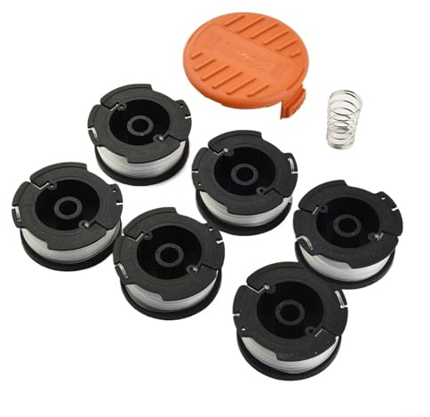 Puupaa Spool Line for Black and Decker for Gl425 Gl430 Gl280 Gl230 Gl340 Gl530 Gl540 Gl545 Grass Trimmers Replacement Spool Wire (6X Thread Spool+1X Coil Cap+1X Spring)