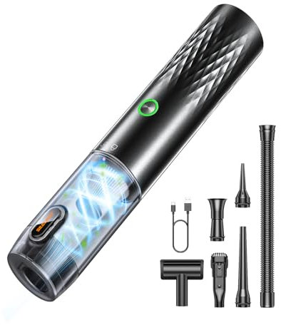 SEALIGHT Aspirabriciole Senza Fili Potente, 18000Pa 6 in 1 Aspirapolvere Auto Portatile,40 Minuti di Durata Della con Motore Brushless per Auto Casa Ufficio Peli di Domestici（Grigio Scuro