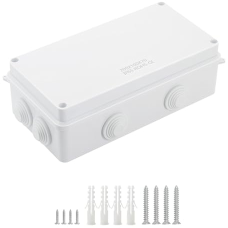 LeMotech Boîte de distribution universelle en plastique ABS étanche à la poussière IP65 - Blanc - Dimensions extérieures : 200 x 100 x 70 mm (1 pièce)