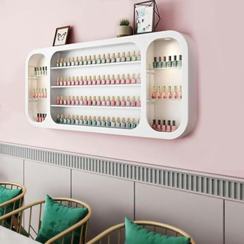 Présentoir à Vernis à Ongles en Bois, présentoir à parfums, Organiseur Mural à Suspendre pour Vernis à Ongles, étagères flottantes pour Salon de beauté et de manucure