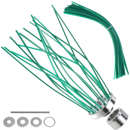 QWORK® Cepillo de Malas Hierbas desmalezadora Aluminio, con 32 Hilos de Nailon, Compatible con la mayoría de Las desbrozadoras