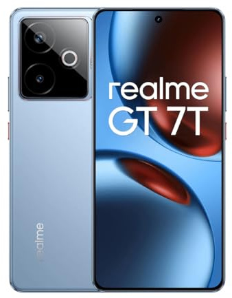 realme GT 7T 5G Smartphone,12+256GB, Batería de 7000 mAh,Carga de 120W,Procesador Dimensity 8400-MAX,IMX896 50MP Cámara,AI Planner,Pantalla Pro-Esports de 6000 nits120Hz,IP69,Azul, EU Version