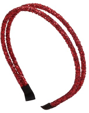 1 Stück Doppellagiges Pailletten Stirnband Glitzer Stirnbänder Rutschfestes Haarschmuck Damen Haarreifen Kopfbedeckung Kopfschmuck Haarband für Weihnachten Party Tägliches Tragen,Rot