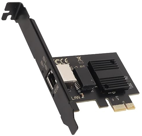BONKZEBU Tarjeta de Red de 2.5GB, Tarjeta de Red de 2.5gbps de Gigabit Ethernet, de RJ45 de Interfaz PCIe, para Servidor de Juegos de Escritorio