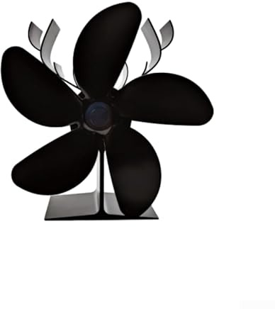 Ventilatore a 5 pale alimentato a calore per stufa a legna e pesca sul ghiaccio, migliora la circolazione dell'aria e la distribuzione del calore in ambienti interni ed esterni