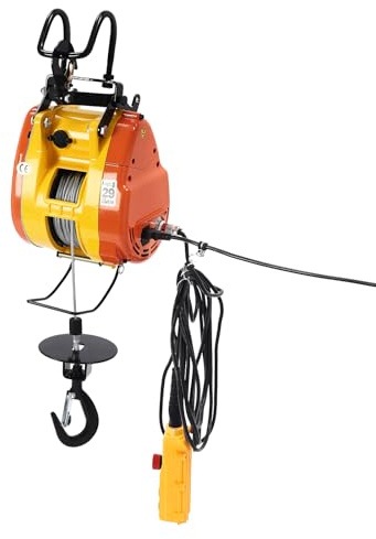 MEHOOSPVN Electric Hoist, 230KG 1300W Motor Winches with Limit Protection, Wired Hand Remote Control Lifting Speed 19m/min, Lifting Height 29m, Electric Pulley System for Garage, Warehouses