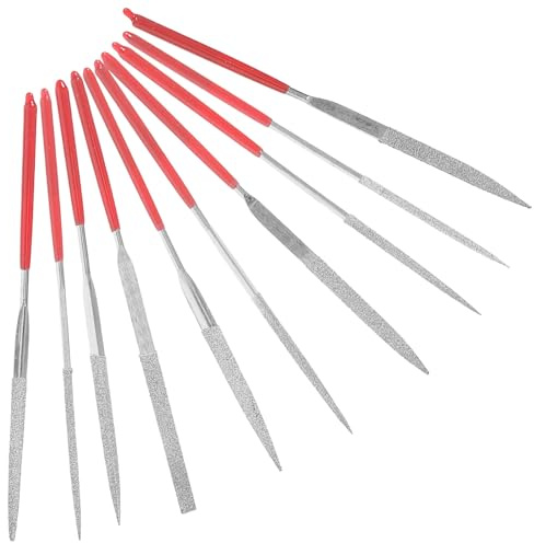 Didiseaon Limas de Aguja de Diamante Mini para Joyería Kit Limas Metálicas Redondas y Planas Herramienta Manual Portátil para Metal Vidrio Madera y Piedra Accesorio para Bricolaje y