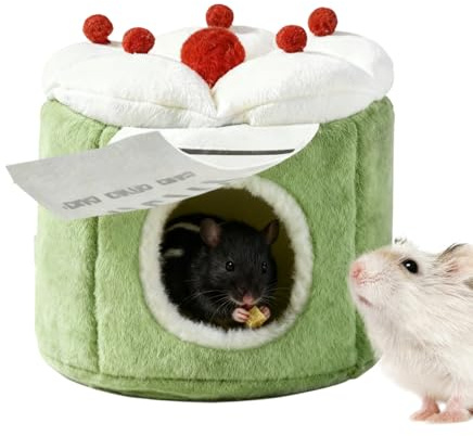 Hamsterhus | Varm grotta med tygbricka tuggsäker | vinter kaninsäng, för chinchilla iller kanin husdjur små djur ekorre