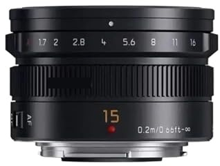 Obiettivo mirrorless grandangolare con attacco M4/3 da 15 mm F1.7, compatibile con DJI, compatibile con Panasonic